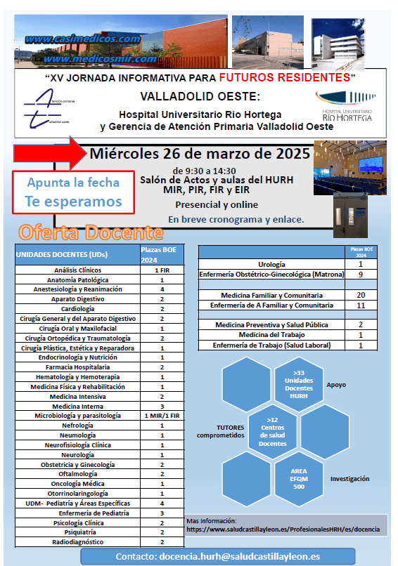 Jornada informativa para futuros residentes- 26 marzo 2025 en el Área Valladolid Oeste.